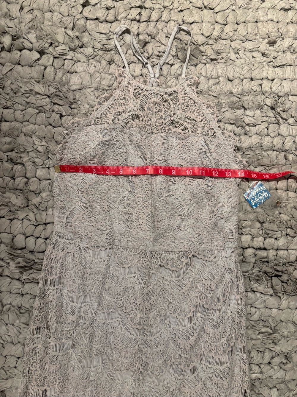 New Intimately Free People She’s Got It Lace Mini Dress - Dusk - Light Blue/Gray - Picture 6 of 10